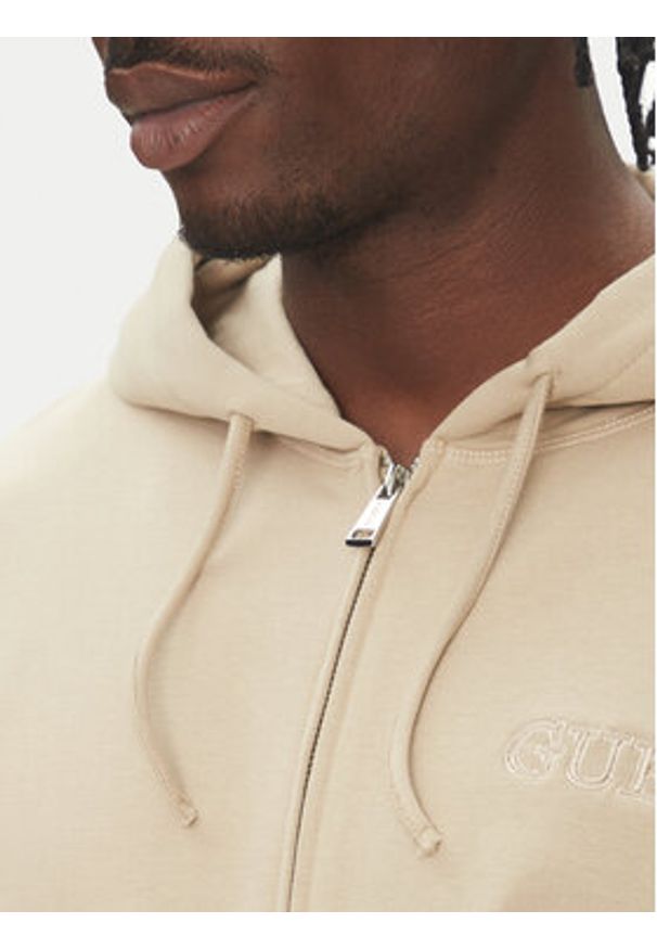 Guess Bluza U5RQ02 KCO31 Beżowy Regular Fit. Kolor: beżowy. Materiał: bawełna