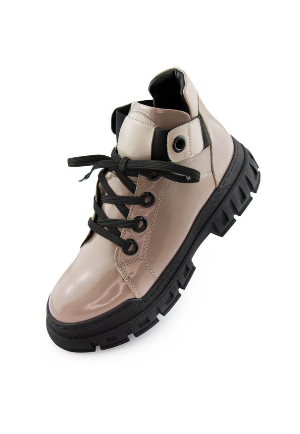 GLENMUIR - Eleganckie Skórzane Sneakersy Nell 157 Beżowe Rozmiar 40. Okazja: na co dzień. Kolor: beżowy. Materiał: skóra. Obcas: na platformie. Sport: turystyka piesza