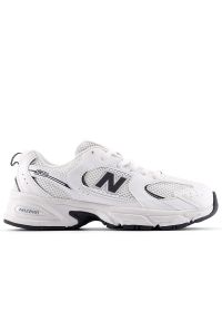Buty dziecięce New Balance GR530CF - białe. Okazja: na co dzień. Kolor: biały. Materiał: guma, materiał, syntetyk. Szerokość cholewki: normalna