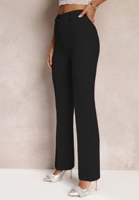 Renee - Czarne Spodnie Garniturowe z Wysokim Stanem i Gumką w Pasie Casemea. Okazja: na co dzień. Stan: podwyższony. Kolor: czarny. Styl: elegancki, casual #5