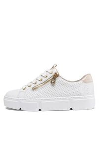 Rieker Sneakersy N5932-80 Biały. Kolor: biały. Materiał: skóra