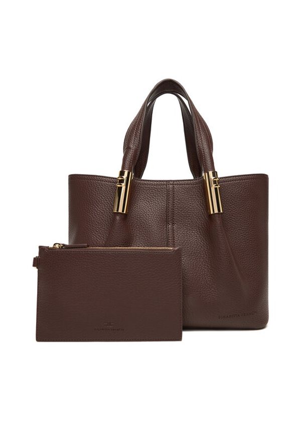 Elisabetta Franchi Torebka BS-42A-56E2-V400 Brązowy. Kolor: brązowy. Materiał: skórzane