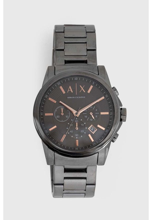 Armani Exchange zegarek męski kolor szary. Kolor: szary. Materiał: materiał