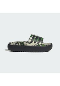 Adidas - Klapki Adilette Platform. Kolor: zielony, czarny, wielokolorowy. Obcas: na platformie