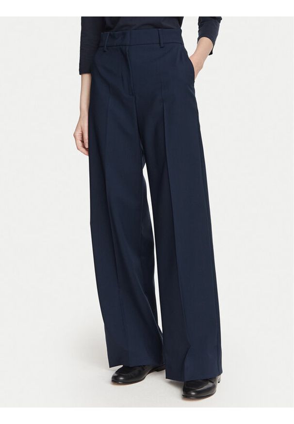 Weekend Max Mara Spodnie materiałowe Visivo 2625136061 Granatowy Regular Fit. Kolor: niebieski. Materiał: wełna
