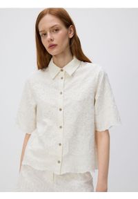 Reserved - Koszula z żakardowym wzorem - złamana biel. Materiał: żakard #1
