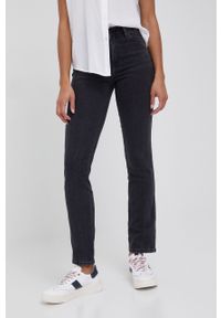 Wrangler jeansy SLIM SOFT ECLIPSE damskie high waist. Stan: podwyższony. Kolor: czarny #1