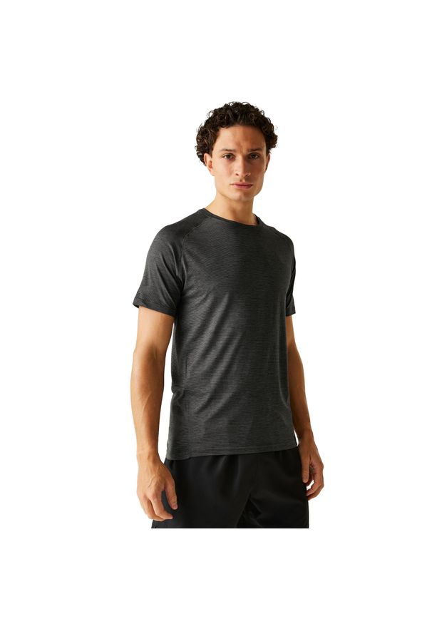 DARE 2B - T-shirt Męski Melanżowy Persist. Kolor: czarny. Wzór: melanż. Sport: turystyka piesza