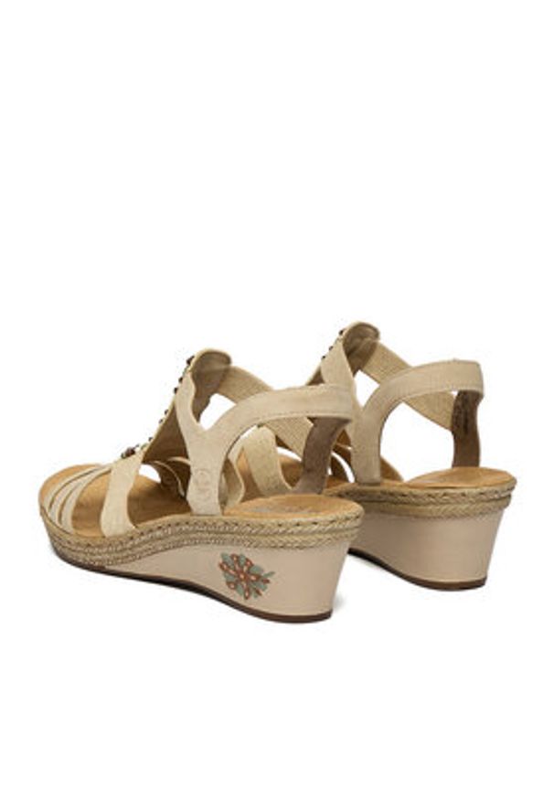 Rieker Sandały CEO-V2451-62 Beżowy. Kolor: beżowy. Materiał: skóra