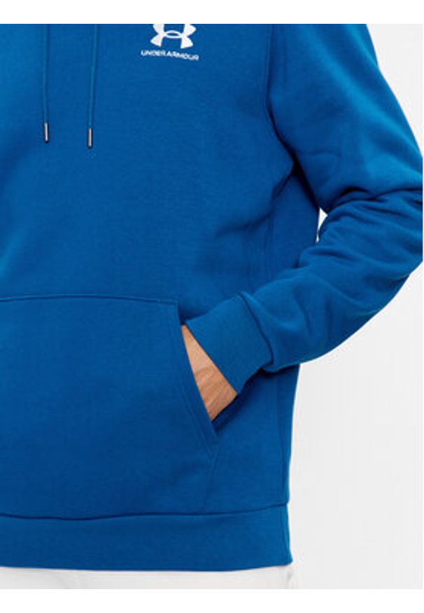 Under Armour Bluza Ua Essential Fleece Hoodie 1373880 Niebieski Loose Fit. Kolor: niebieski. Materiał: bawełna