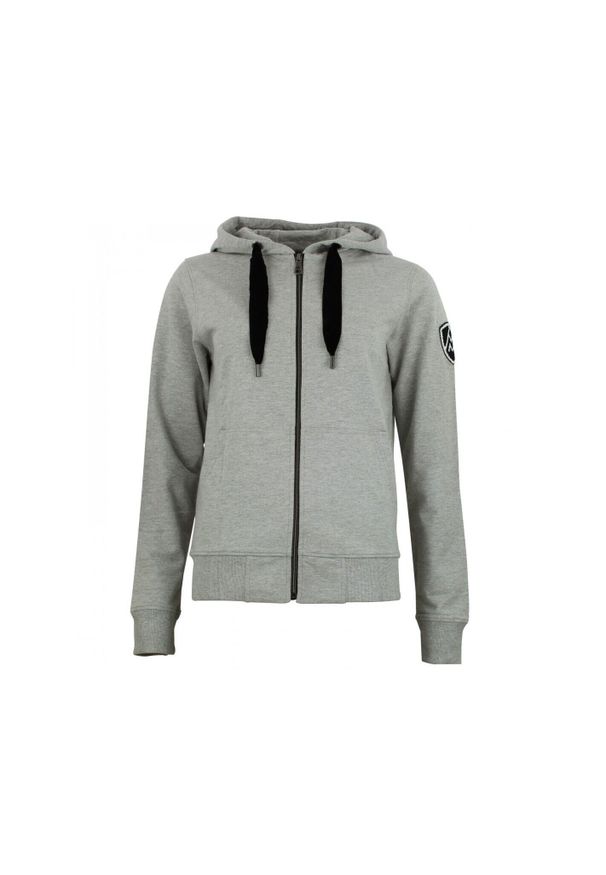 PEAK MOUNTAIN - Damska bawełniana bluza rozpinana na całej długości Peak Mountain French Terry. Kolor: szary. Materiał: bawełna