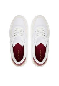 TOMMY HILFIGER - Tommy Hilfiger Sneakersy Fashion Court Mix FW0FW08632 Biały. Kolor: biały. Materiał: skóra #3