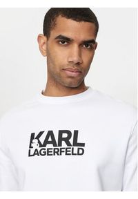 Karl Lagerfeld - KARL LAGERFELD Bluza 705091 543917 Biały Regular Fit. Typ kołnierza: dekolt w karo. Kolor: biały. Materiał: bawełna #4