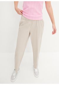 bonprix - Spodnie chino w krótszej długości. Kolor: beżowy. Długość: krótkie. Styl: elegancki #1