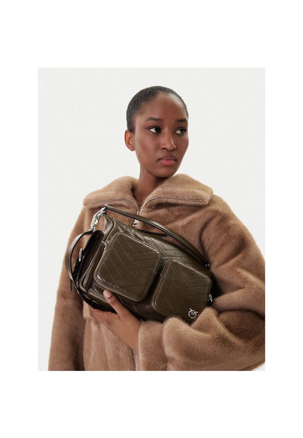 Pinko - Torebka PINKO. Kolor: brązowy