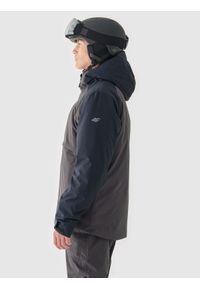 4f - 4F Kurtka narciarska membrana 8000 męska - szara XL. Okazja: na co dzień. Typ kołnierza: kaptur. Kolor: szary. Materiał: poliester, dzianina, materiał, tkanina. Sezon: zima. Styl: klasyczny, casual, sportowy #2