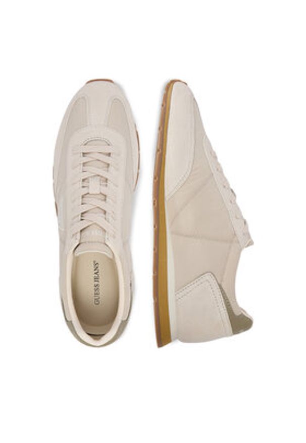 Guess Jeans Sneakersy EO-WILIAMS-01 126AM Beżowy. Kolor: beżowy. Materiał: materiał