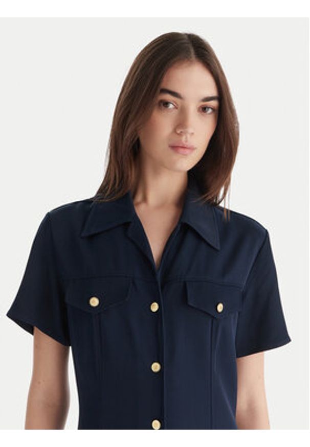 TOMMY HILFIGER - Tommy Hilfiger Sukienka koszulowa WW0WW45802 Granatowy Regular Fit. Kolor: niebieski. Materiał: wiskoza. Typ sukienki: koszulowe