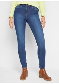 bonprix - Dżinsy o kroju skinny, mid waist, ze stretchem. Stan: podwyższony. Kolor: niebieski #1