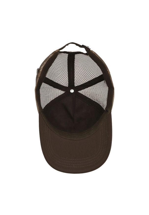 Czapka z daszkiem damska Anekke, wykonana z materiału tekstylnego z regulowanym zapięciem z tyłu, brązowa, 42481-061. Kolor: brązowy. Materiał: materiał. Styl: elegancki, klasyczny, casual