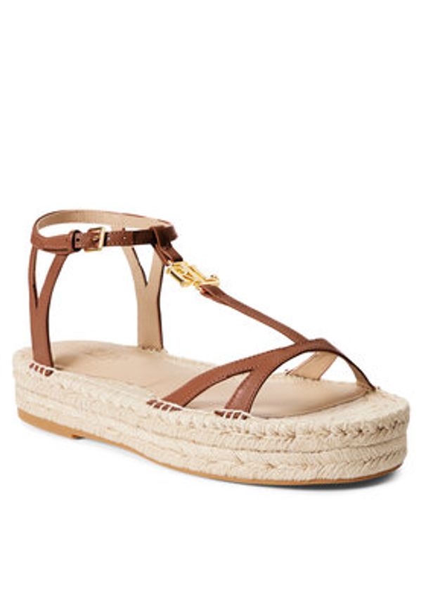 Lauren Ralph Lauren Espadryle Payton 802927966001 Brązowy. Kolor: brązowy. Materiał: skóra