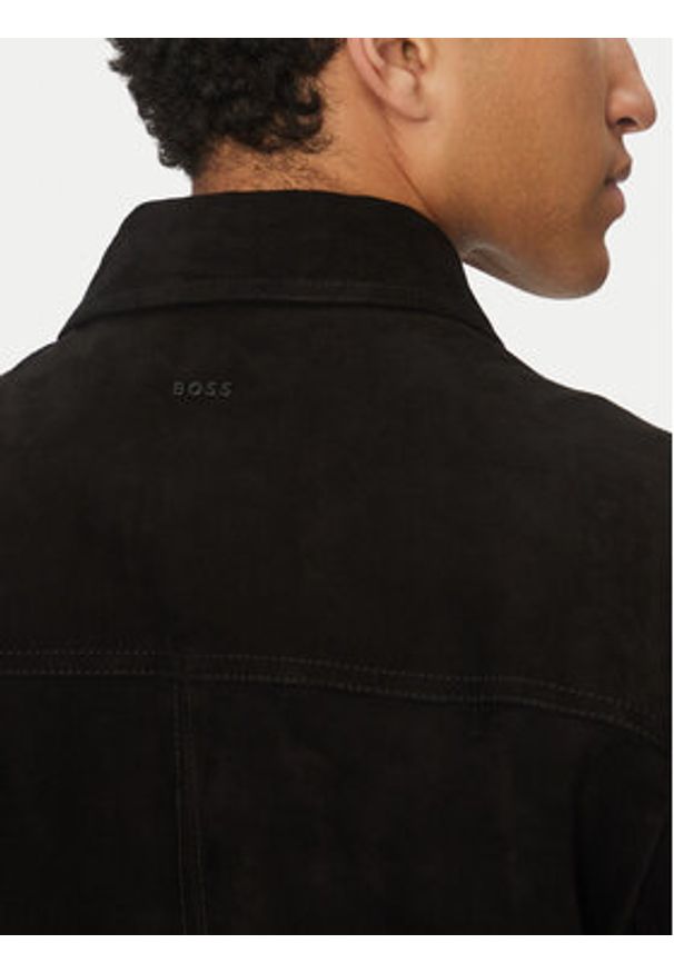 BOSS Kurtka skórzana Jomare 50537118 Czarny Regular Fit. Kolor: czarny. Materiał: skóra