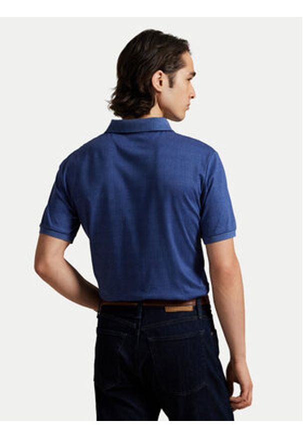 Polo Ralph Lauren Polo 710P07351002 Granatowy Slim Fit. Typ kołnierza: polo. Kolor: niebieski. Materiał: bawełna