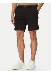 Jack & Jones Szorty materiałowe Adam Belted 12288603 Czarny Regular Fit. Kolor: czarny. Materiał: bawełna #1