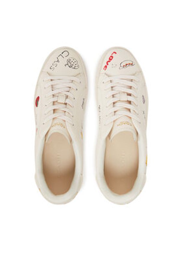 Coach Sneakersy CAQ45 Écru. Materiał: skóra