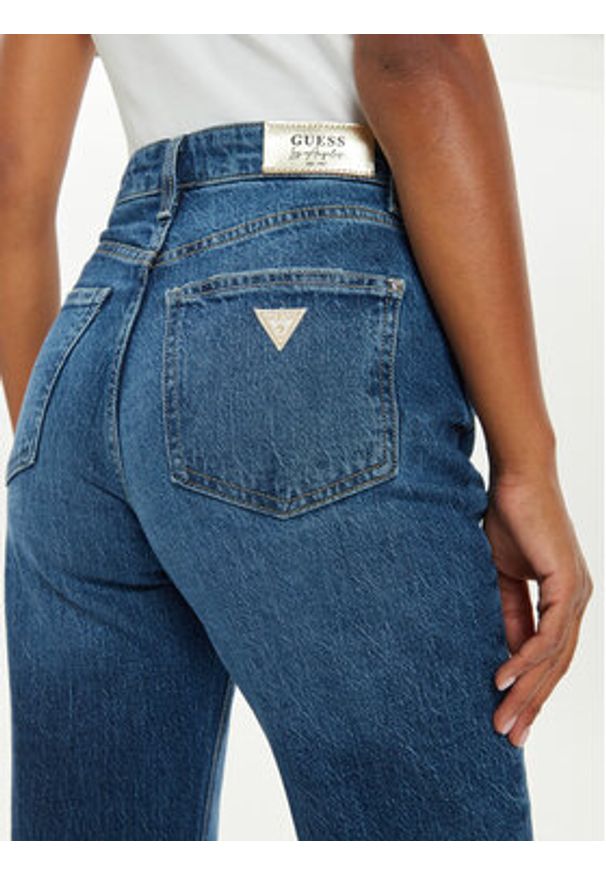 Guess Jeansy W4YA33 D5DD4 Granatowy Straight Fit. Kolor: niebieski