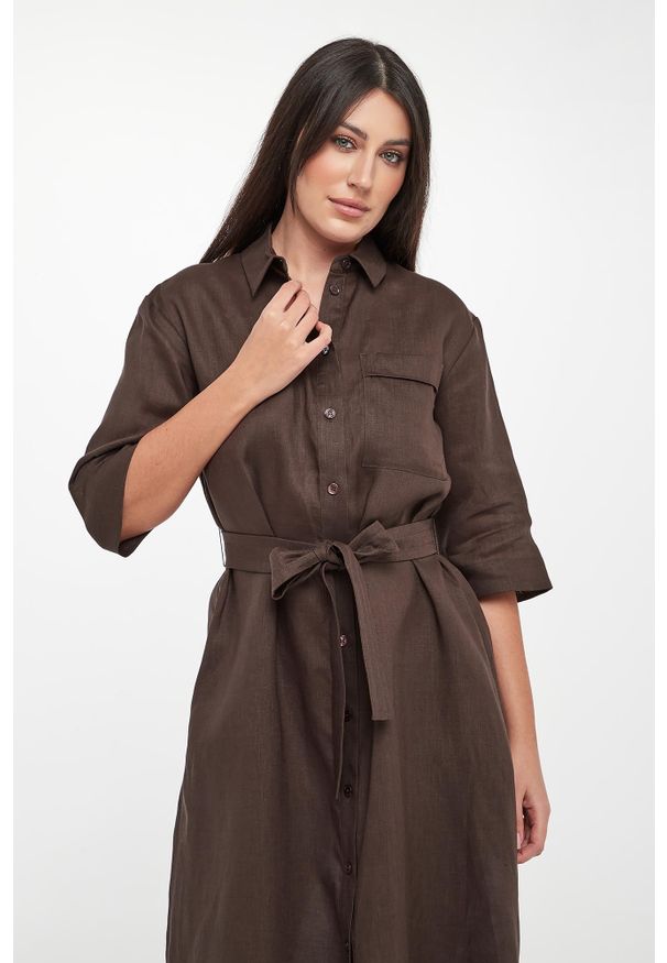 Sukienka lniana szmizjerka Tabella MM. Materiał: len. Typ sukienki: szmizjerki