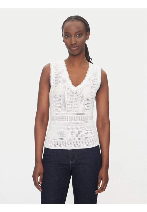 Morgan Top 242-MUSHU Biały Slim Fit. Kolor: biały. Materiał: syntetyk