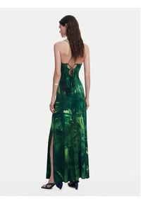 Desigual Sukienka letnia Montpellier 25SWVK55 Zielony Slim Fit. Kolor: zielony. Materiał: wiskoza. Sezon: lato