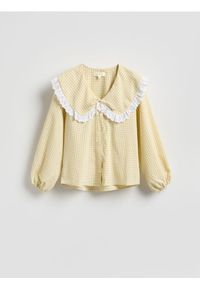 Reserved - Koszula z ozdobnym kołnierzem - wielobarwny. Materiał: tkanina #1