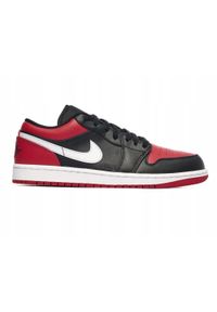 Nike - Buty do koszykówki na co dzień męskie NIKE AIR JORDAN 1 LOW skóra. Okazja: na co dzień. Kolor: czerwony, czarny. Materiał: skóra. Model: Nike Air Jordan. Sport: koszykówka