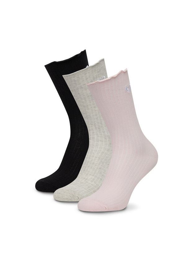Zestaw 3 par wysokich skarpet unisex Roxy. Kolor: różowy