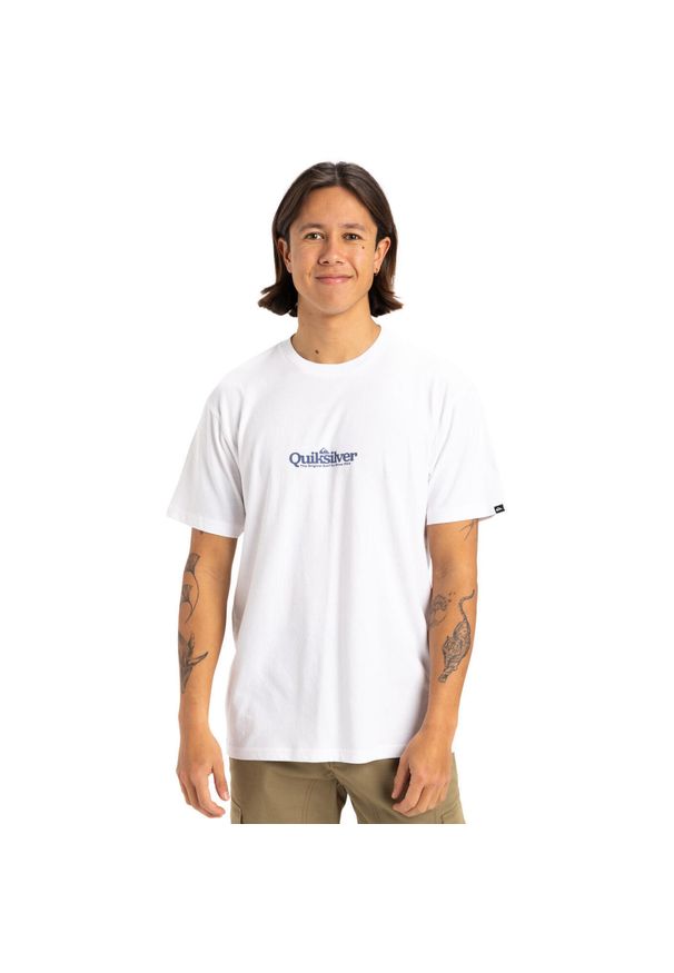 Quiksilver - Koszulka z krótkim rękawem dla Mężczyzn FINELINE Biały. Kolor: biały. Materiał: materiał, bawełna. Długość rękawa: krótki rękaw. Długość: krótkie