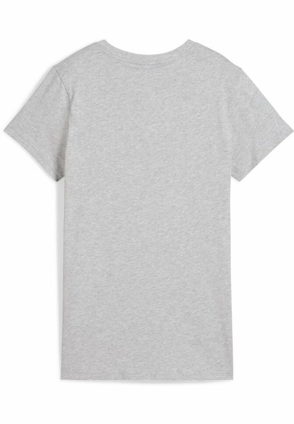 Puma - Damska koszulka ESS No. 1 Logo PUMA Light Gray Heather. Kolor: wielokolorowy, czarny, szary. Materiał: guma. Wzór: nadruk