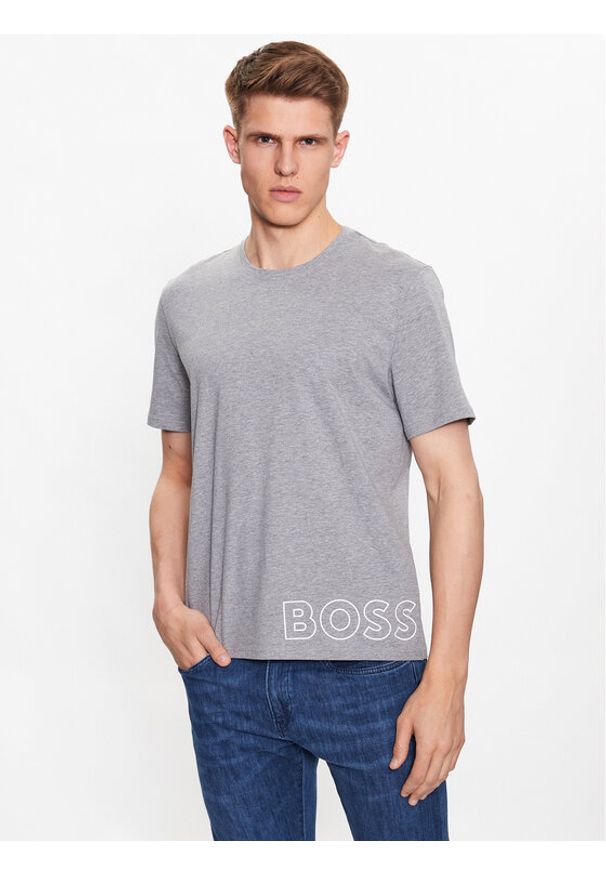 BOSS - Boss T-Shirt 50472750 Szary Regular Fit. Kolor: szary. Materiał: bawełna