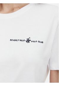 Beverly Hills Polo Club T-Shirt P-SS26W-TS085 Biały Regular Fit. Typ kołnierza: polo. Kolor: biały. Materiał: bawełna #4