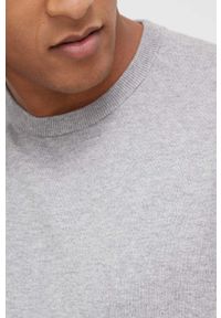 Wrangler Sweter bawełniany męski kolor szary lekki. Okazja: na co dzień. Kolor: szary. Materiał: bawełna. Długość rękawa: długi rękaw. Długość: długie. Styl: casual #2
