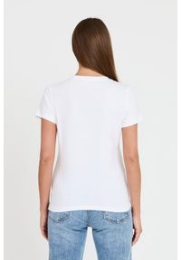 Guess - GUESS Biały damski T-shirt bawełniany Icon Tee, Rozmiar S. Kolor: biały. Materiał: bawełna