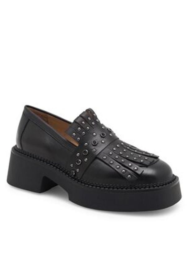 Eva Minge Loafersy LAGOA-24755 Czarny. Kolor: czarny. Materiał: skóra