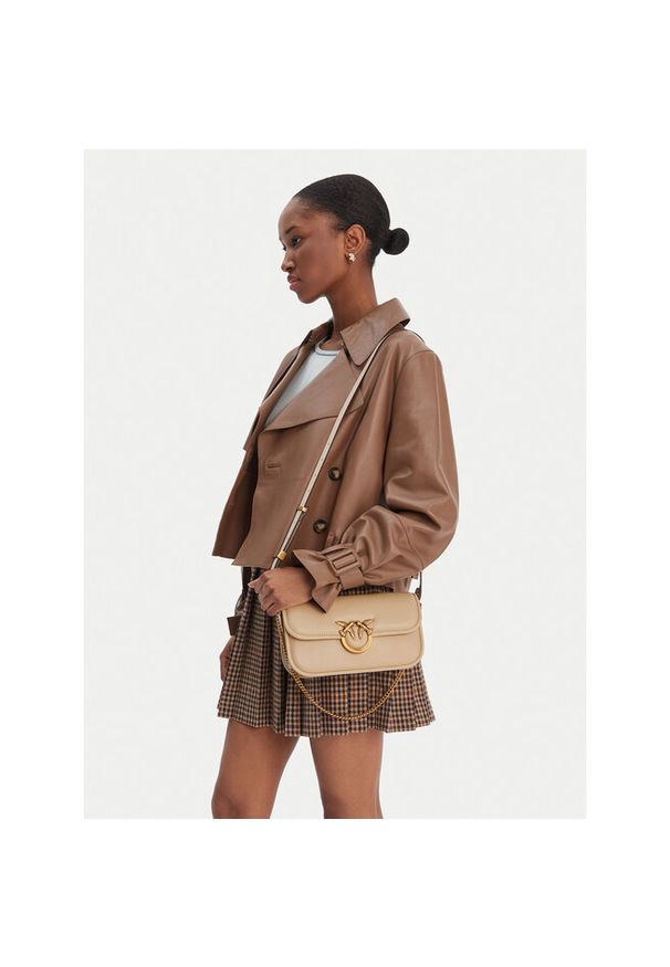 Pinko - Torebka PINKO. Kolor: beżowy