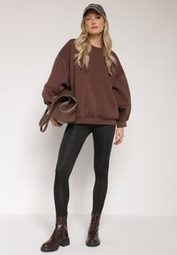 Born2be - Czarne Klasyczne Legginsy z Regularnym Stanem Ralindia. Okazja: na spacer. Kolor: czarny. Materiał: zamsz. Długość: długie. Styl: klasyczny #7