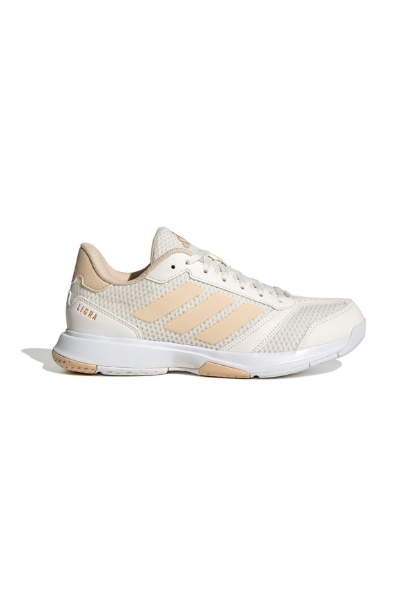 Adidas - Damskie buty halowe adidas Ligra 8. Kolor: biały, beżowy, wielokolorowy. Sport: piłka ręczna