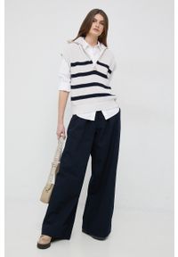 TOMMY HILFIGER - Tommy Hilfiger sweter bawełniany kolor beżowy ciepły z golfem. Typ kołnierza: golf. Kolor: beżowy. Materiał: bawełna. Długość: krótkie #2