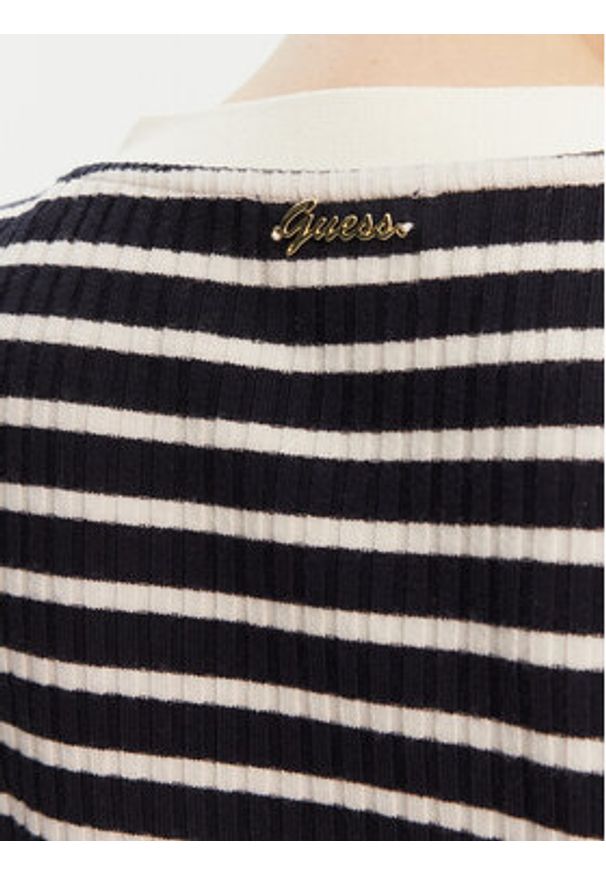 Guess Sweter W5YP20 KCZ82 Granatowy Regular Fit. Kolor: niebieski. Materiał: wiskoza