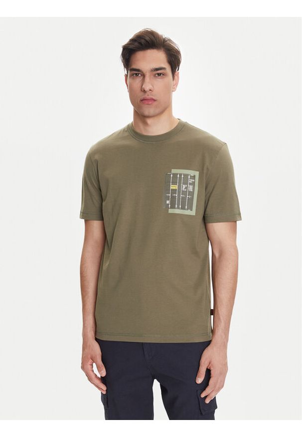 BOSS T-Shirt Te_Container 50546920 Zielony Regular Fit. Kolor: zielony. Materiał: bawełna