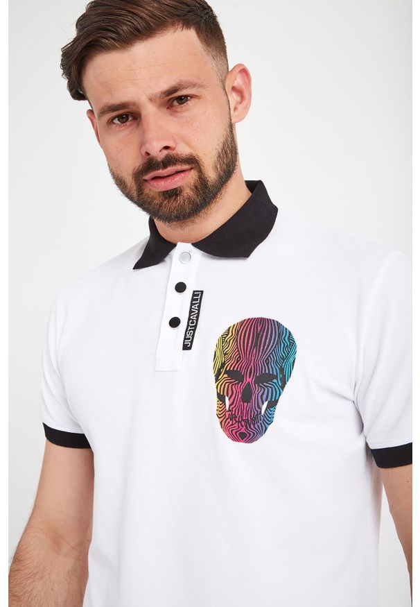 Just Cavalli - POLO JUST CAVALLI. Okazja: na co dzień. Typ kołnierza: polo. Wzór: haft, aplikacja, nadruk. Styl: casual